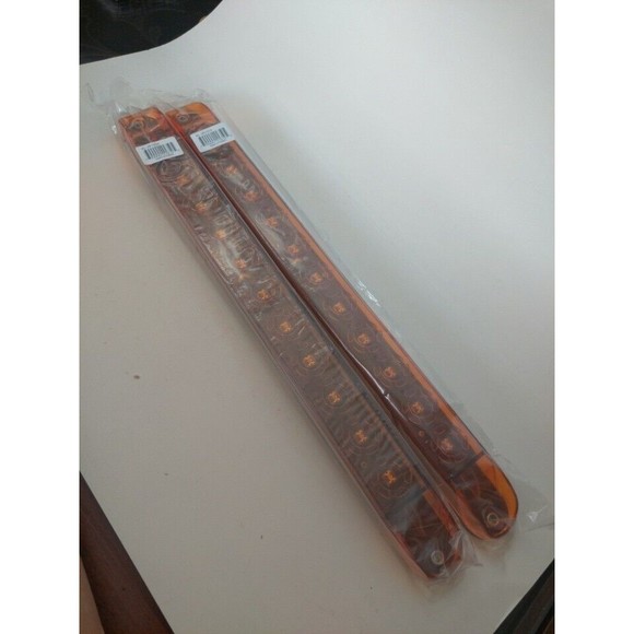 2 Amber Light Bars Turn Signal Assemblies Truck Trailer Tail Light KL-25103A 17" - Picture 5 of 12